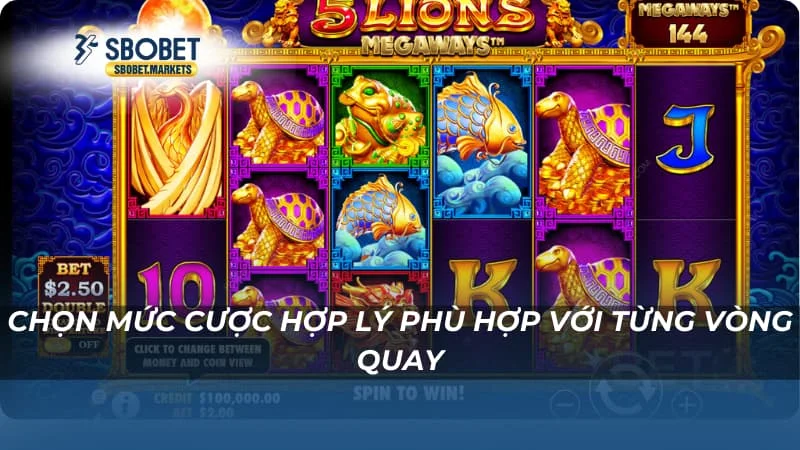 5 Chú Sư Tử Megaways - Trải Nghiệm Slot Game Siêu Độc Đáo 4 Chọn mức cược hợp lý phù hợp với từng vòng quay