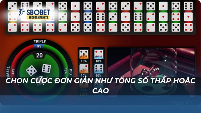Sic Bo trực tiếp Sbobet Chọn cược đơn giản như tổng số thấp hoặc cao